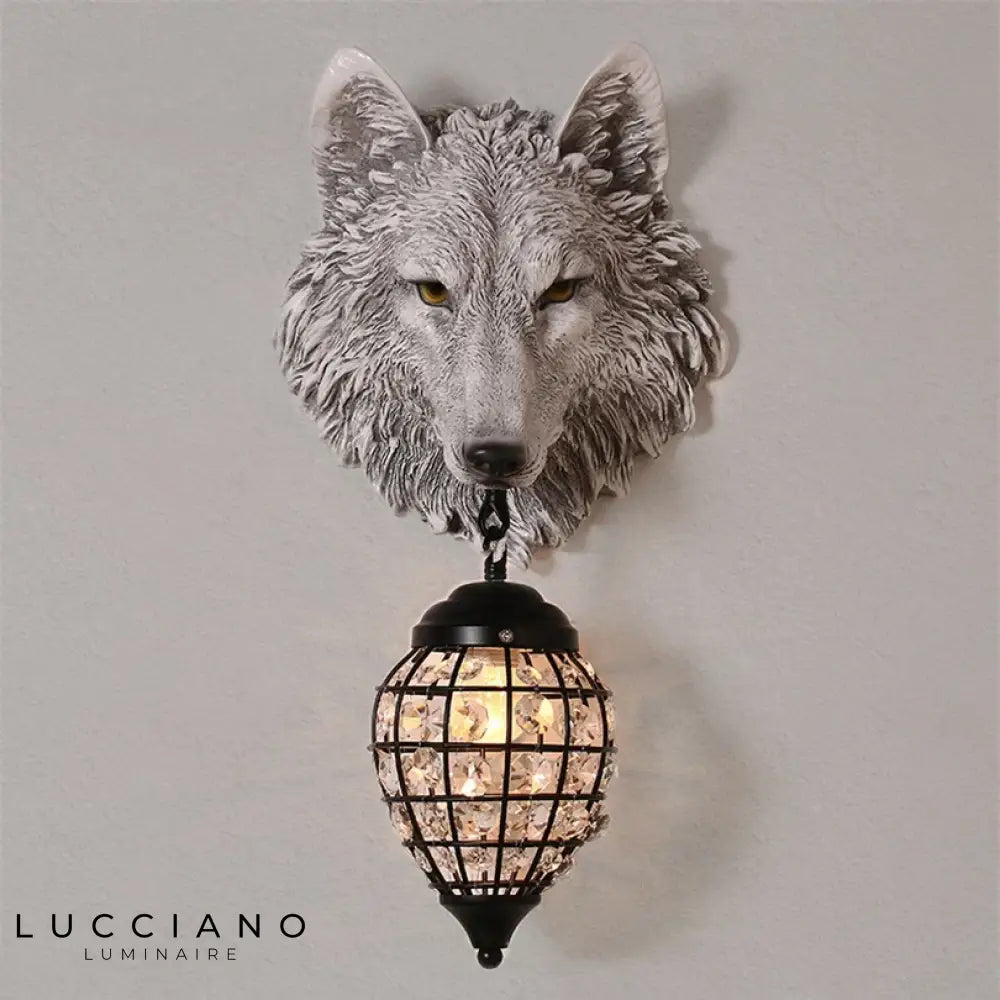 Applique Murale Vintage Originale Loup Lumineux Artistique. Chambre