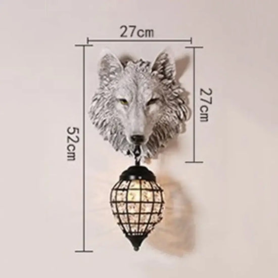 Applique Murale Vintage Originale Loup Lumineux Artistique. Chambre