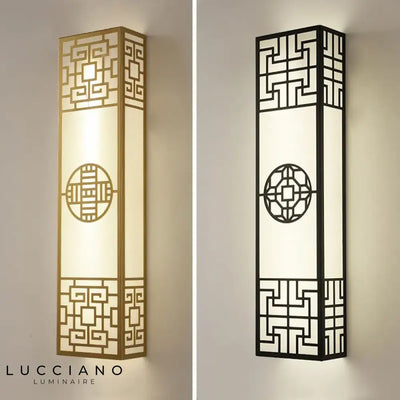 Applique da parete dorata design LED zen elegante decorativa orientale