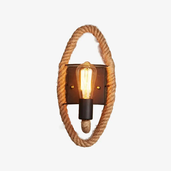 Applique Rustique Vintage Avec Corde Ellipse / Led Murale Chambre