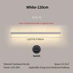Applique Salon Canapé Élégante Lampe Murale Décorative. Blanc-120Cm / Gradation Tricolore Chambre