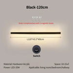 Applique Salon Canapé Élégante Lampe Murale Décorative. Noir-120Cm / Gradation Tricolore Chambre
