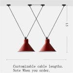 Art: Lustre Led Design Suspendu Rouge - 2 Lampes B Luminaire Chambre