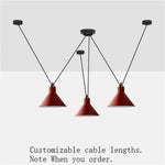 Art: Lustre Led Design Suspendu Rouge - 3 Lampes C Luminaire Chambre