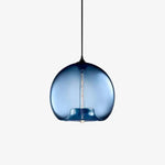 Boule En Verre Led Suspendue Bleu Luminaire Chambre