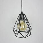 Cage Suspendue Diamant Vintage Couleur Noir Luminaire Doré