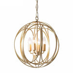 Cage Suspension Sphérique Dorée Country Luminaire Chambre