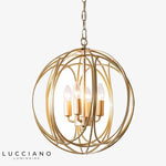 Cage Suspension Sphérique Dorée Country Luminaire Chambre