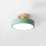 Celio - Plafonnier Led Bois Métal Vert Luminaire Chambre