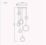 Cercle Éclairé Scandinave Suspension Design 7 Lampes Luminaire Chambre