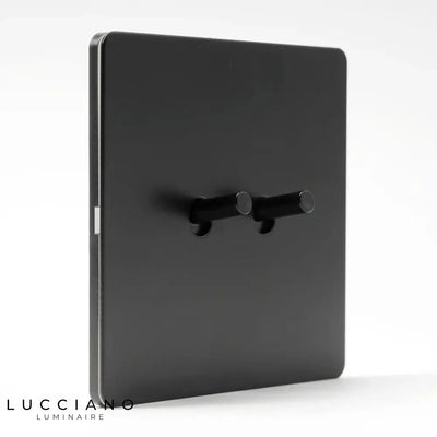 Commutateur à bascule design, double levier noir