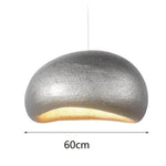 Conception De Suspension Abat-Jour Courbé Argenté - 60Cm Luminaire Chambre