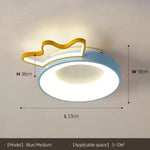 Couronne Led Plafonnier Enfant Coloré Bleu Luminaire Chambre