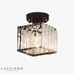 Cristal De Verre: Plafonnier Stylé Cube / Noir Luminaire Chambre