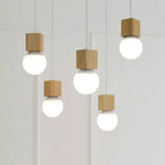 Cube En Bois Suspendu Luminaire Chambre