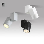 Cube Led Aluminium Moderne Noir / Naturelle Luminaire Chambre