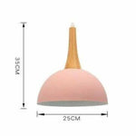 Demi-Boule Colorée Sur Support Bois A / Rose Luminaire Chambre