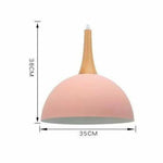 Demi-Boule Colorée Sur Support Bois B / Rose Luminaire Chambre