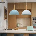 Demi-Boule Colorée Sur Support Bois Luminaire Chambre