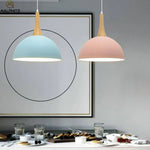 Demi-Boule Colorée Sur Support Bois Luminaire Chambre