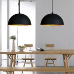 Demi-Boule Rayée Suspension Design Luminaire Cuivre