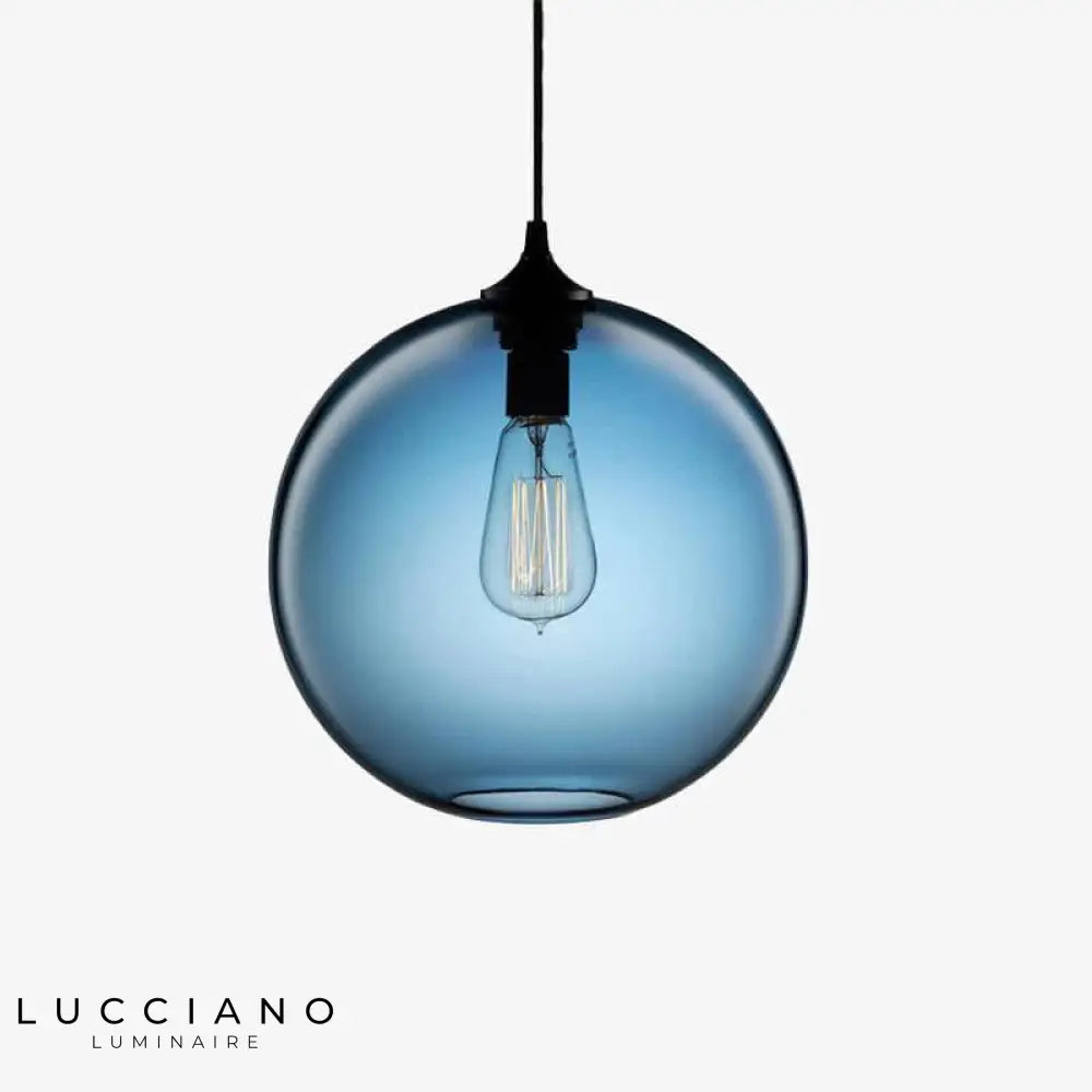 Design De Suspension En Verre Coloré Bleu / 20Cm Luminaire Chambre