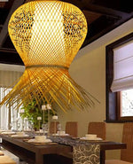 Design De Suspension Woven En Bambou Luminaire Chambre