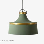 Design Industriel Coloré Avec Cercle Doré Vert Luminaire