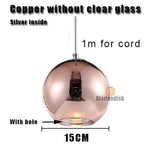 Design Led: Boule En Verre Et Chrome 15Cm - Rose Gold Luminaire Doré