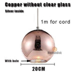 Design Led: Boule En Verre Et Chrome 20Cm - Rose Gold Luminaire Doré