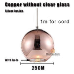 Design Led: Boule En Verre Et Chrome 25Cm - Rose Gold Luminaire Doré