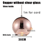 Design Led: Boule En Verre Et Chrome 30Cm - Rose Gold Luminaire Doré