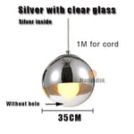 Design Led: Boule En Verre Et Chrome 35Cm - Chromé Luminaire Doré