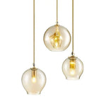 Design Led Suspension Verre Cristal Doré Luminaire Chambre