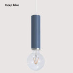 Design Led Tube Coloré Suspendu Bleu Marine Luminaire Chambre