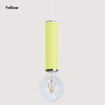 Design Led Tube Coloré Suspendu Jaune Luminaire Chambre