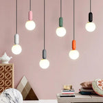 Design Moderne Suspension Tubes Colorés Luminaire Chambre