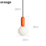 Design Moderne Suspension Tubes Colorés Orange Luminaire Chambre