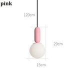 Design Moderne Suspension Tubes Colorés Rose Luminaire Chambre