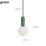 Design Moderne Suspension Tubes Colorés Vert Luminaire Chambre