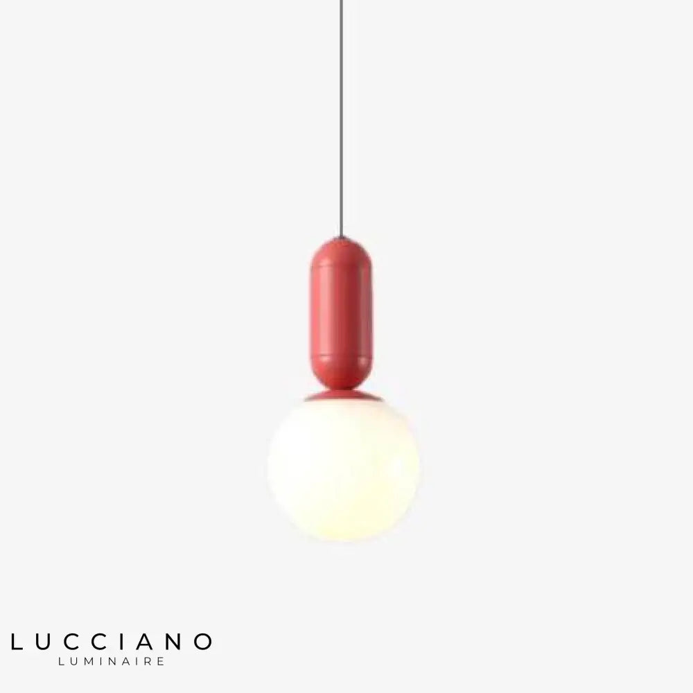 Design Suspension Boule Couleurs Macaron Rouge Luminaire Chambre