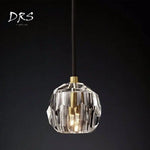 Design Suspension Boule Cristal Moderne Luminaire Chambre