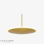 Design Suspension Disque Dorée Led A / 20Cm Luminaire Chambre