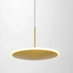 Design Suspension Disque Dorée Led A / 30Cm Luminaire Chambre