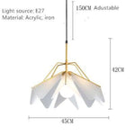 Design Suspension Led Branchage Métal Doré Luminaire Chambre