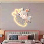 Dessin Animé Fraise Lapin Décorative Chambre Lumineuse Douce Applique Murale