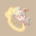 Dessin Animé Fraise Lapin Décorative Chambre Lumineuse Douce B / Diamètre 50 Cm Applique Murale