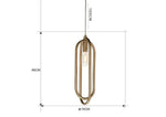 Double Boucle Dorée Suspension Design Luminaire Cuivre