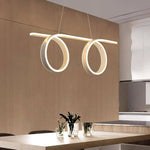 Double Boucles Led Suspension Blanche Luminaire Chambre