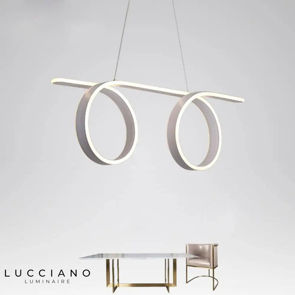 Double Boucles Led Suspension Blanche Luminaire Chambre